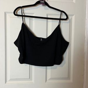 96. SHEIN 4XL Curve black spaghetti strap crop top
